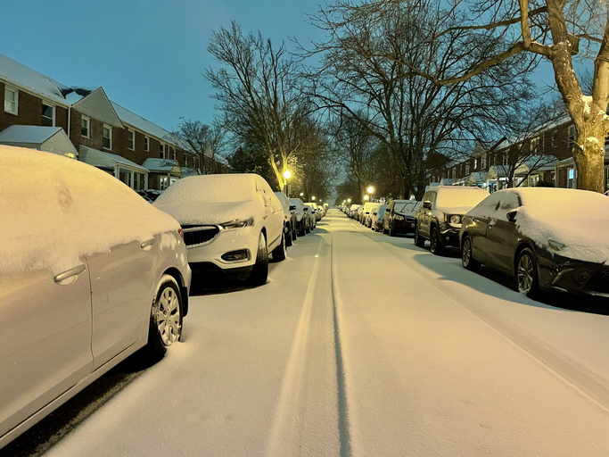 Snow Covered City Street