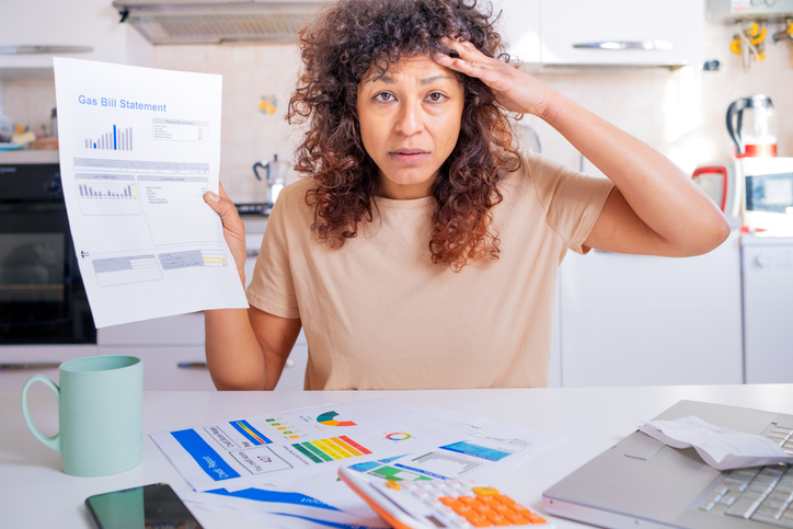 Black woman shocked by high energy home cost and bills