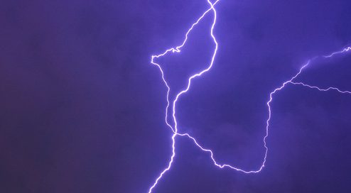 Lightning Strikes One World Trade Center in New York City