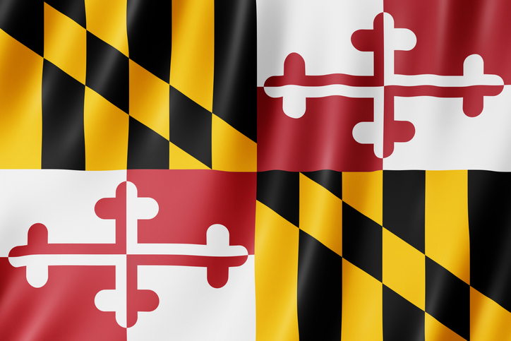 Flag of Maryland, US state.