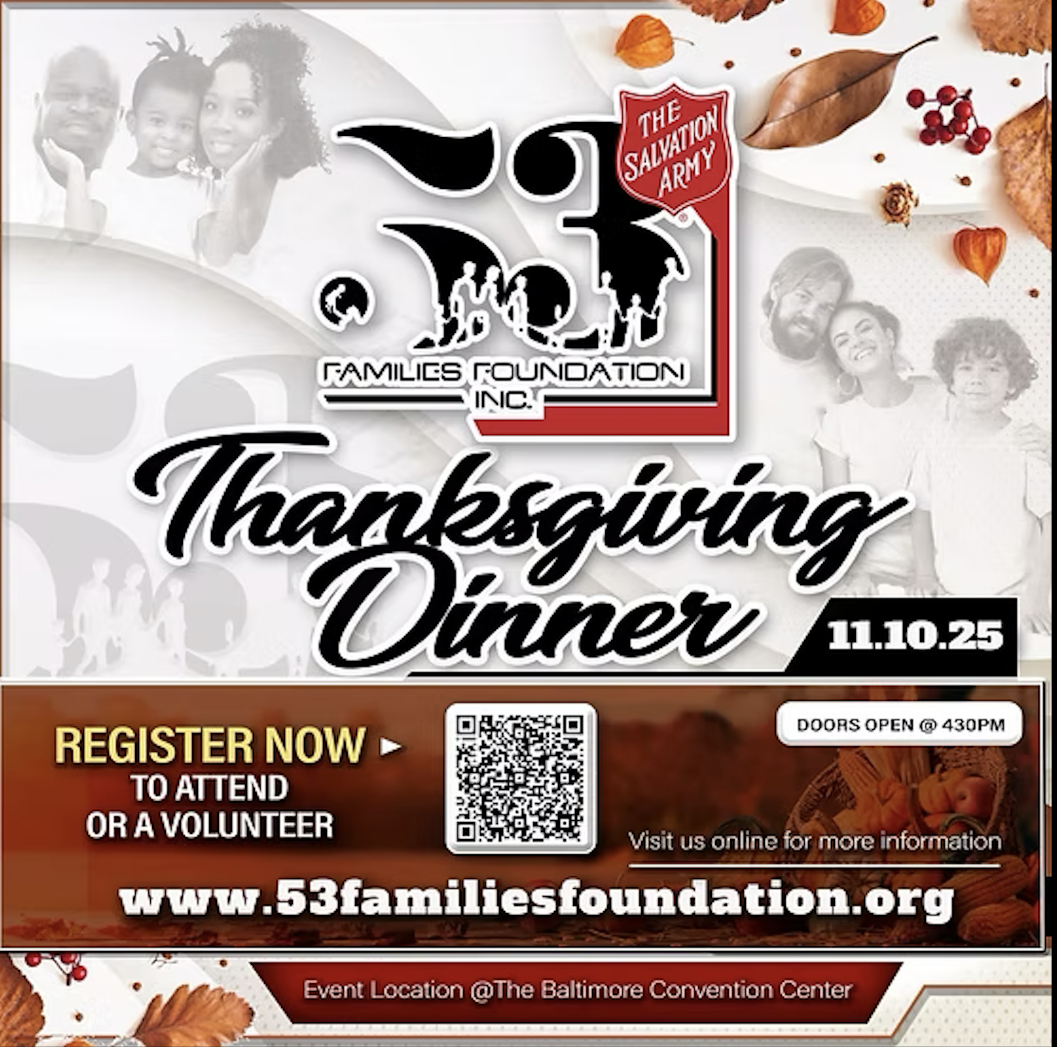 Community Thanksgiving Dinner Flyer For 92Q