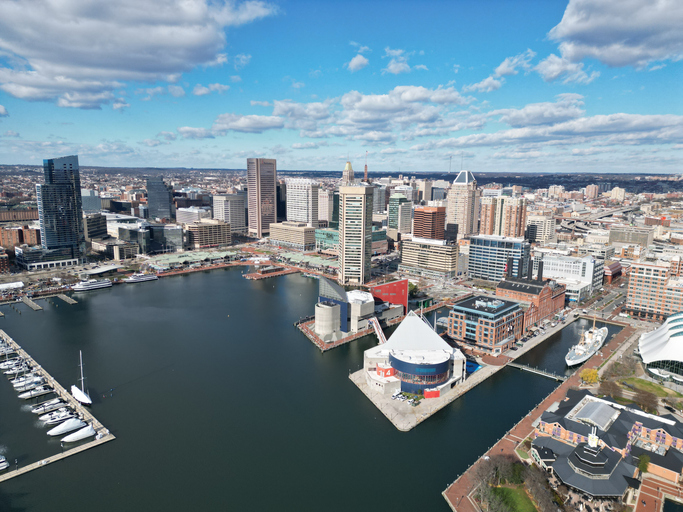 Aerial view of Baltimore