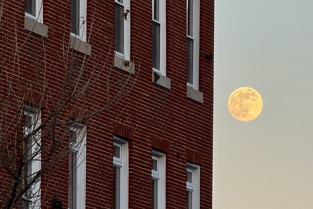 Wolf Moon rises over Baltimore