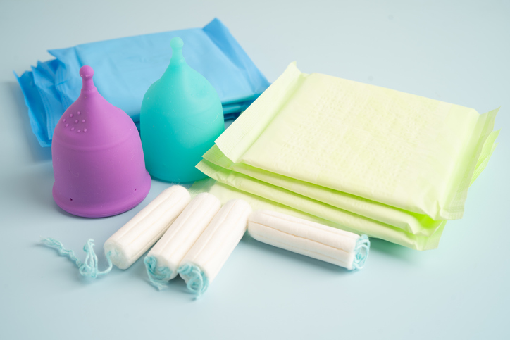 Sanitary hygiene set for woman menstrual period cycle protection.