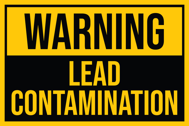 Warning Lead Contamination Danger Sign Sticker Label vector illustration