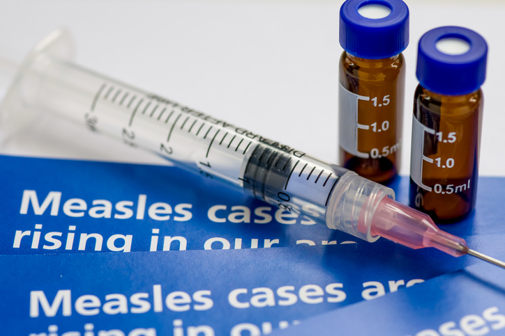 Measles outbreak and vaccination.