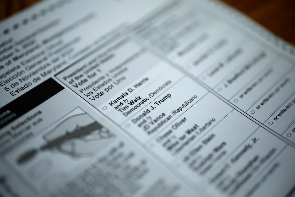 2024 Maryland Ballots For November's Presidential Election