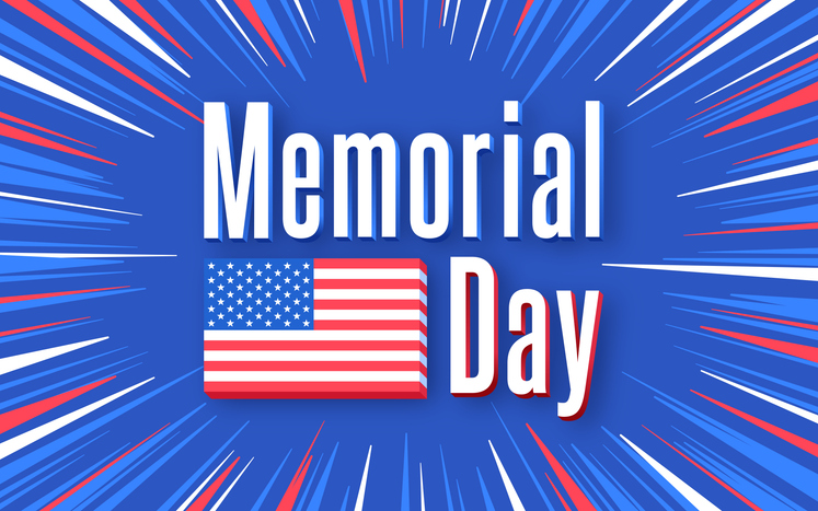 Memorial Day USA Patriotic Blue Red Star Edge Line Sale Background