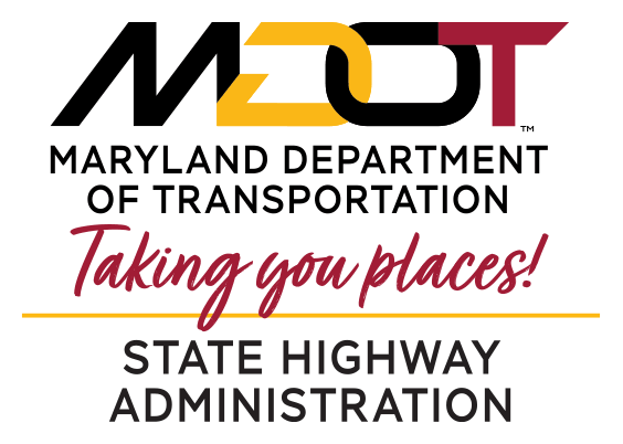 Maryland Department of Transportation logo with text "Taking you places!" and "State Highway Administration".