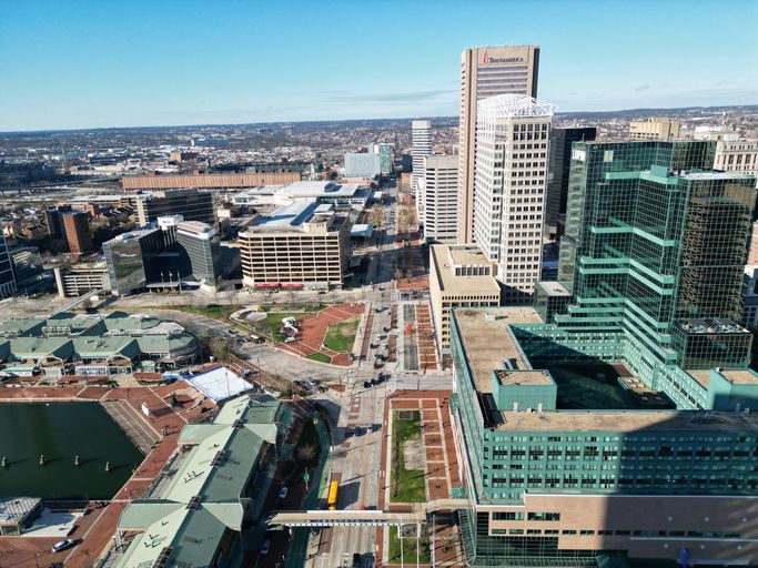 Aerial view of Baltimore