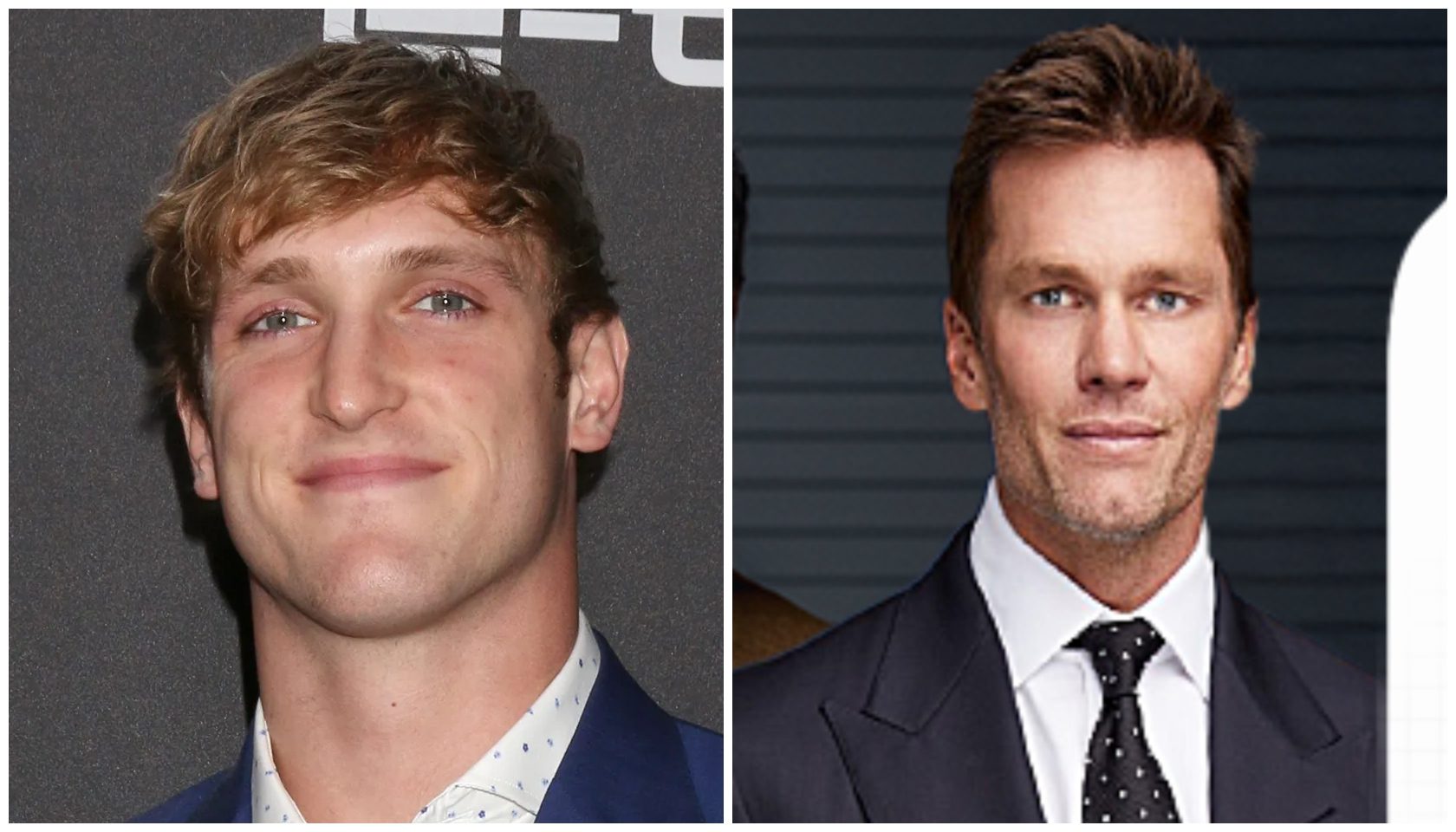 Two headshot portraits of a man, one from his younger days and one from later in his career, showing his physical transformation over time.