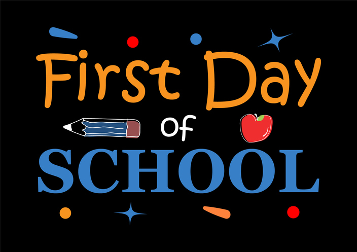 First Day Of School. Text Poster, Design Background