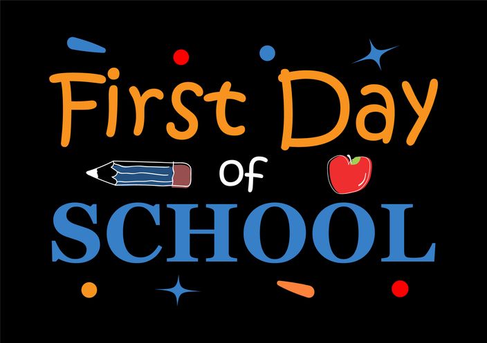First Day Of School. Text Poster, Design Background